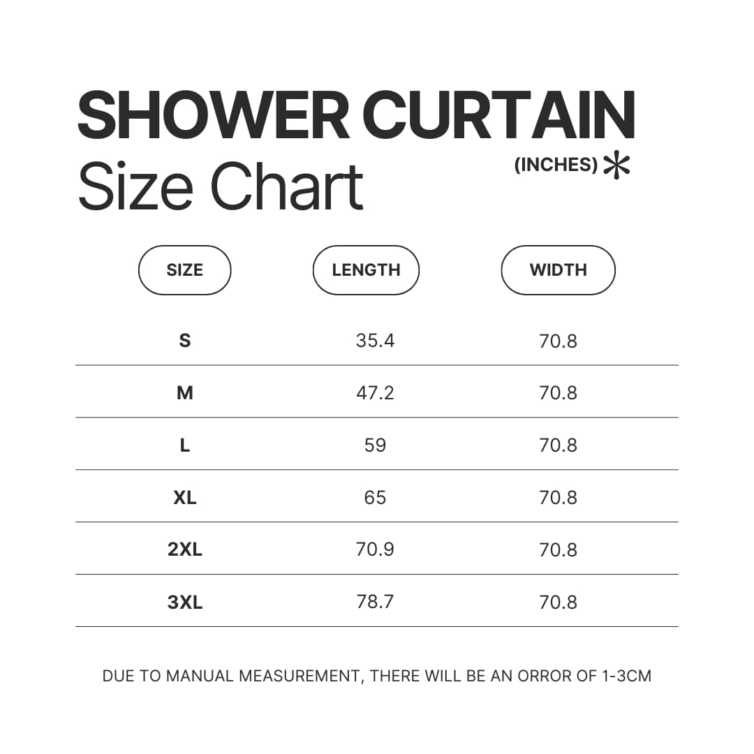 Shower Curtain Size Chart - Sword Art Online Stuff